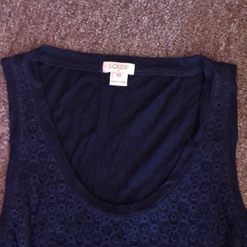 Navy Blue Eyelet Tank Top - Picture 4 of 4